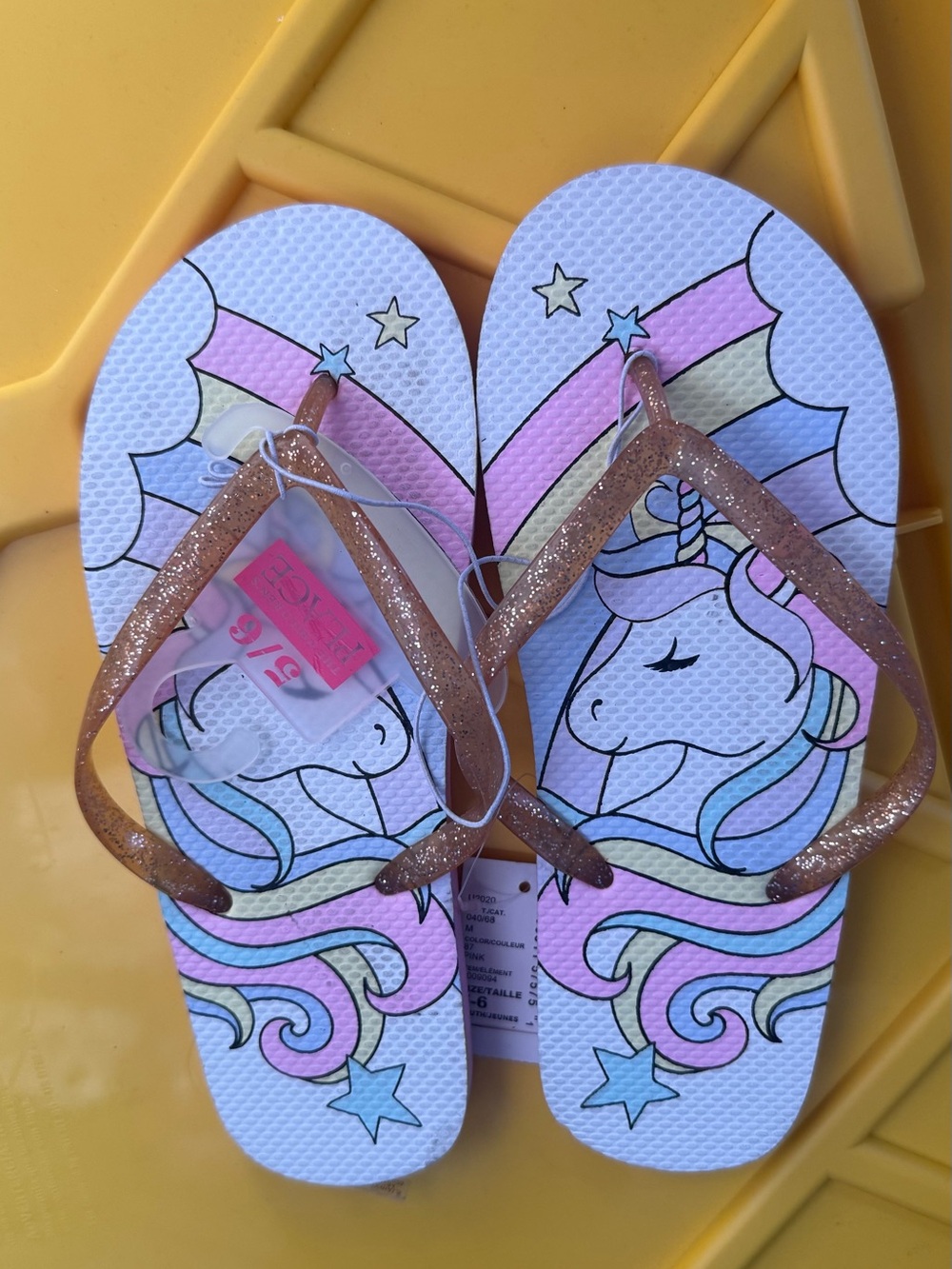 Ipanema Kids Unicorn Glitter Flip Flops - Pink, Purple, Blue